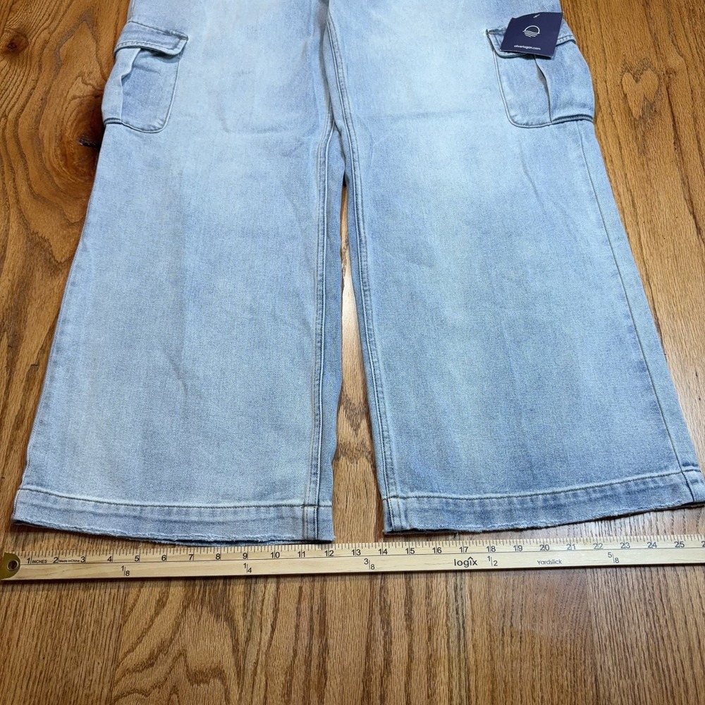 NWT Oliver Logan Women's Jeans 34 (36X29) Madison Wide Leg Baggy Cargo Boho - Picture 4 of 10